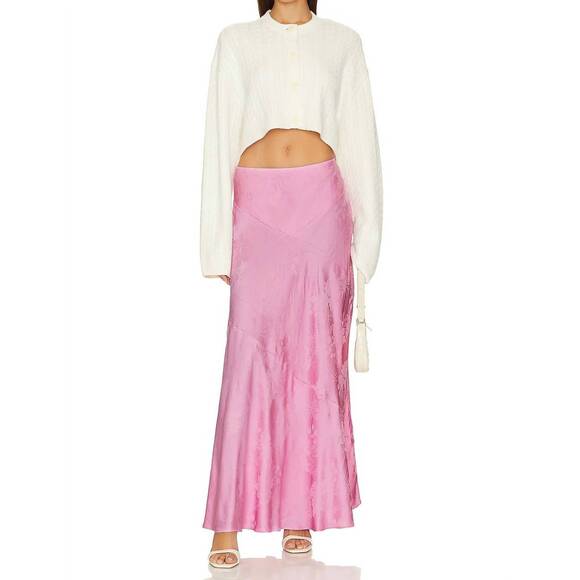 NEW LOVESHACKFANCY booker maxi skirt in pink song - Picture 4 of 5